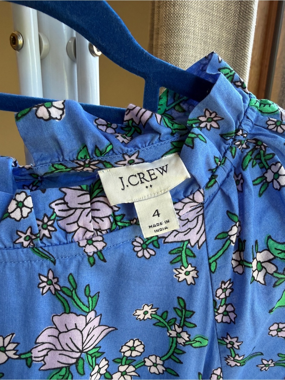 J Crew Blue Floral Dress Size 4 - Picture 12 of 13